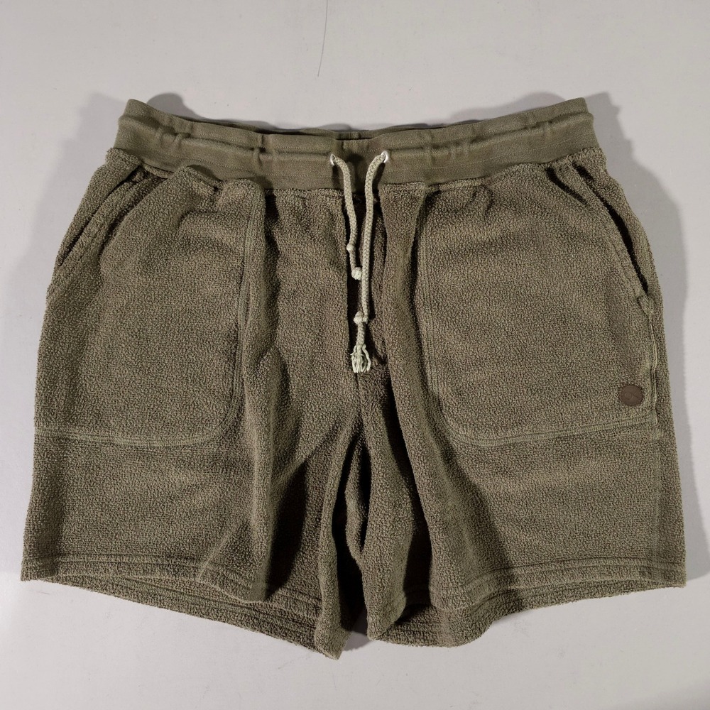 Outerknown Hightide Shorts Mens XL Olive Green Organic Cotton Terry Lounge